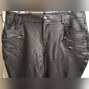Faux leather black pants